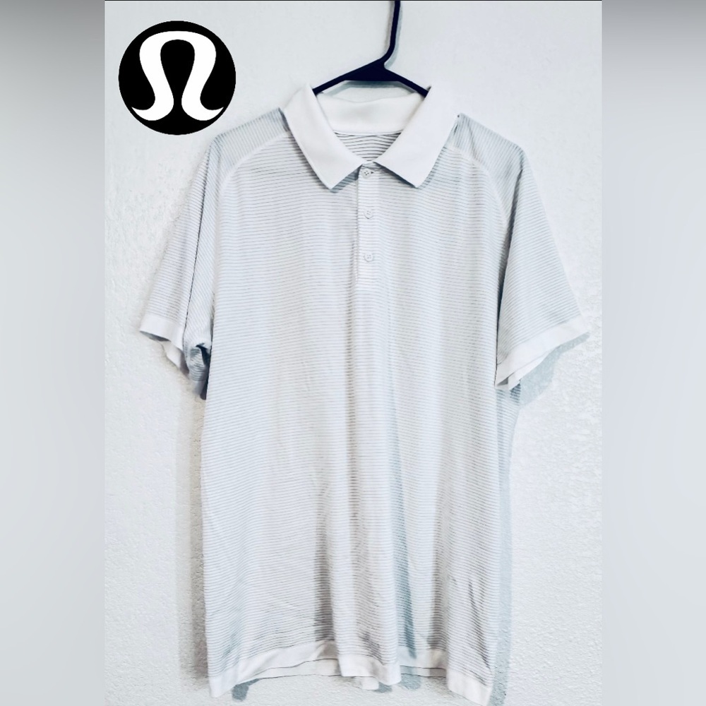 Lululemon Men's Polo Shirt, White, Size XL